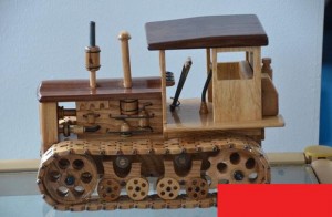 Handmade wooden tractor 