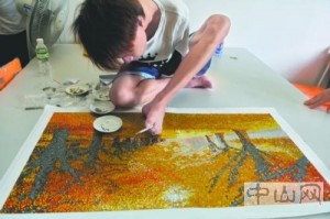 Diamond armless boy painting difficult challenges