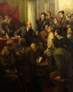 Belousov Peter "Lenin Communist Youth League Third Conference of Delegates in the middle" painting