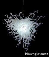 European white Murano lamp hand blown art glass chandeliers