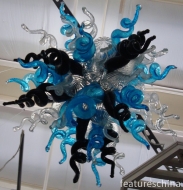 Home Decoration Contemporary Blue Hand Blown Glass Chandelier Lighting