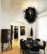 High quality black chandeliers blown glass artwork