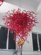 Red hot and spicy blown glass chandeliers