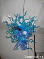 Blue marine style blown glass chandeliers