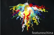 LED Colorful Light Handmade Blown Glass chandelier for Decoration