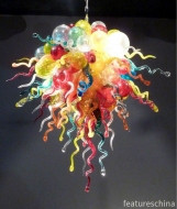 Contemporary Colored Balls Hand Blown Glass Chandelier Light Fixture