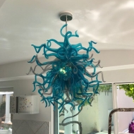 Contemporary Mouth Blown Glass Chandelier LED Fancy Lghts for Home