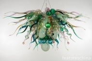 Luxury Bold Green Charming Hand Blow Glass Ceiling Chandelier