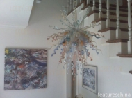 Fancy Art Painting Color Hand Blown Glass Chain Chandelier
