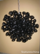 Custom black chandelier lighting modern blown glass