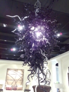 Textured black chandeliers room blown glass fixture decoration