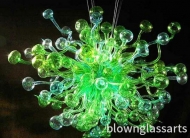 Fresh and refined green hand-blown glass chandeliers