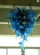 Elegant decoration blue blown glass chandeliers