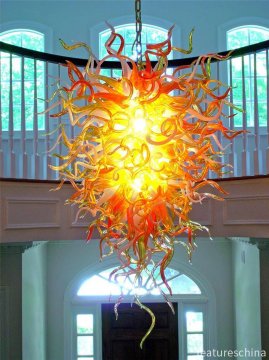 Crystal Orange Murano Glass Chandelier Lighting