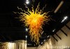 chandeliers orange blown glass art modern fixtures square indoor