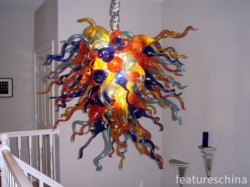 Multi-colored Hand Blown Glass Chandelier Pendant Light