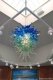Blue Shade Colored Hand Blown Glass Art Lighting Chandelier